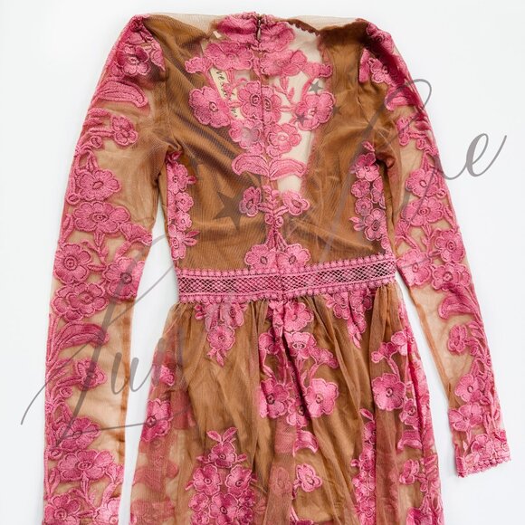 FOR LOVE & LEMONS x FREE PEOPLE Temecula Maxi Dress In Pink NWT - Picture 9 of 13